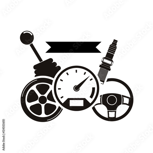 Fotografía Racing motorsport symbol icon vector illustration graphic
