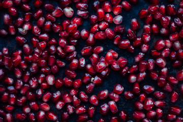 Wall Mural - Top view of pomegranate seeds