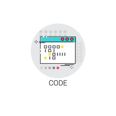 Wall Mural - coding web graphic design application development icon