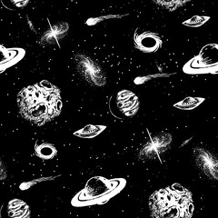 Wall Mural - universe seamless pattern vector illustration