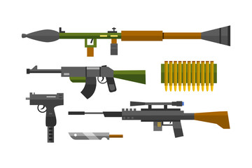 Wall Mural - Flat weapons vector.