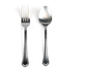 Fototapeta Dziecięca - spoon and fork isolated on white background