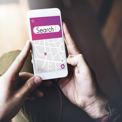 Wall Mural - search destination way map concept