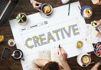 Wall Mural - create creative ideas thinking thoughts concept