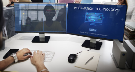 Wall Mural - information technology digital data electronic concept