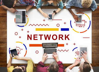 Poster - network connection internet social network concept