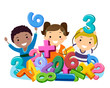 Stickman Kids Math Numbers Symbols