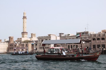 boat with people at Asian river