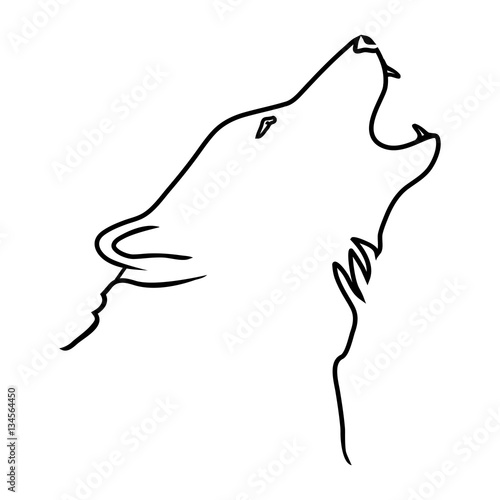 Wolf Head Outline Stock Vector Adobe Stock