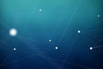 Leinwandbilder - Floating white and blue glowing dot network 3D rendering