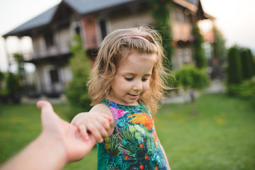 Sticker - Girl Holding Father's Hand