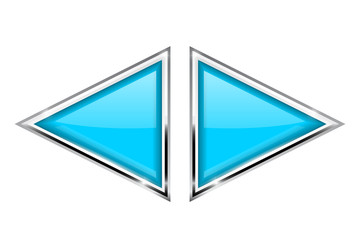 Blue triangle buttons with metal frame