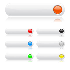 White glossy buttons.  Oval colored web icon with reflections