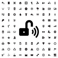 Poster - opened security lock icon illustration