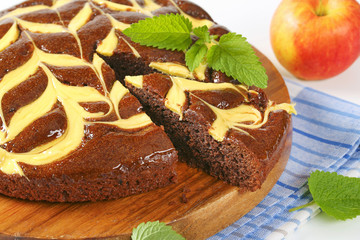 Wall Mural - chocolate cake with cheese