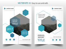 Blue Hexagon Vector Business Proposal Leaflet Brochure Flyer Template Design, Book Cover Layout Design, Abstract Business Presentation Template, A4 Size Design
