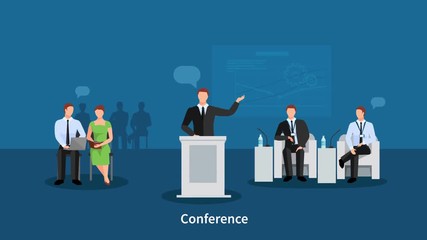 Wall Mural - Business conference animation footage