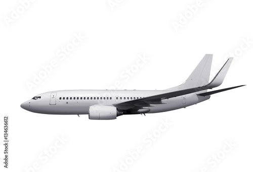 Zdjęcie XXL biały samolot ze ścieżką na biały