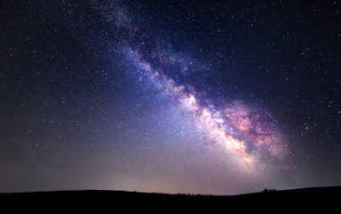 Wall Mural - milky way. beautiful summer night sky with stars. background