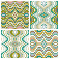 Poster - Set of Vector Seamless Abstract Wavy Backgrounds