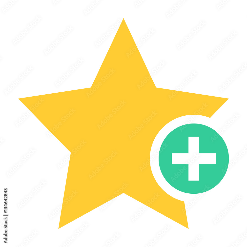 Flat star icon favorite sign bookmark button Stock Vector | Adobe Stock