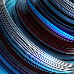 Leinwandbilder - Red and blue colored twisted shape. 3D render illustration