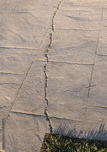Fissured Surfaces Of Stamped Concrete Pavement Outdoor