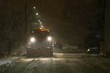 Snowplow cleaning streets