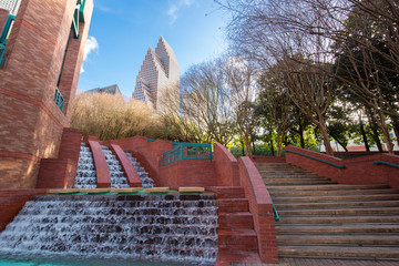 Waterfall in Sesquicentennial park Houston, Texas