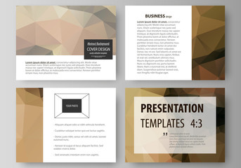 Wall Mural - set of business templates for presentation slides. easy editable abstract vector layouts in flat des