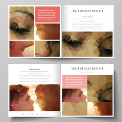 Wall Mural - business templates for square design bi fold brochure, flyer, booklet. leaflet cover, abstract vecto