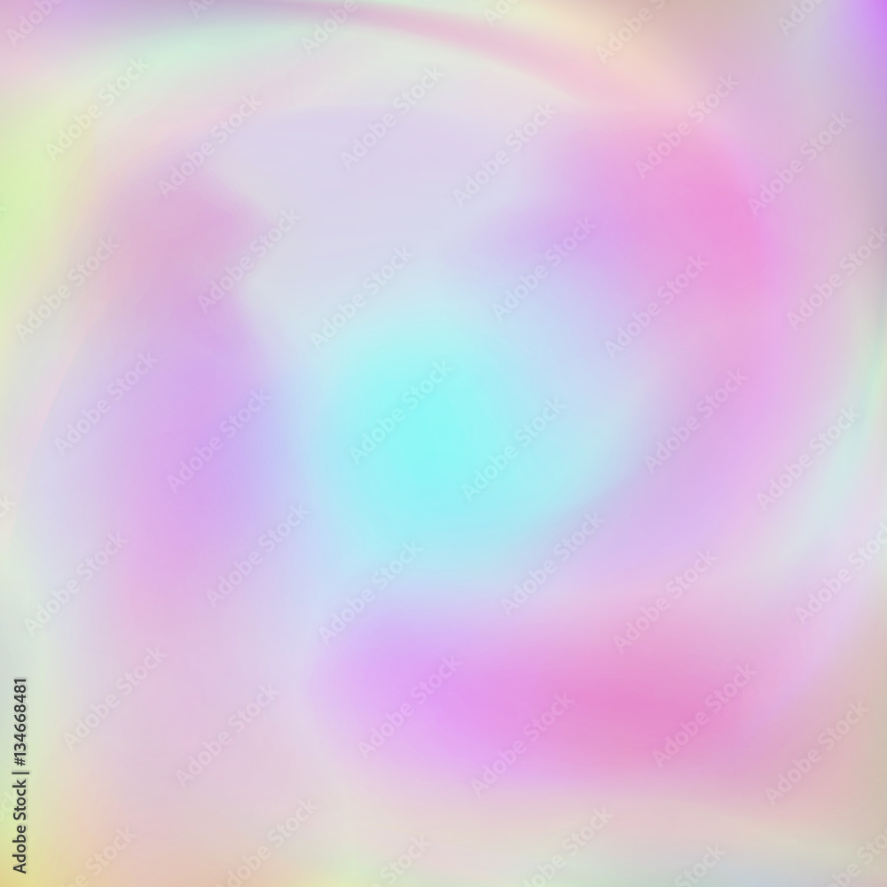 holographic card effect Abstract background with holographic effect. Hologram design card in pastel  colors. Blurred colorful pattern, futuristic surreal texture. Stock Vector