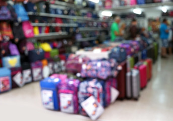 Blurred bags store background