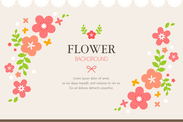 Canvas Print - Flower Frame Illustration