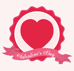 valentines day themed emblem image vector illustration design 