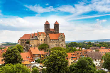 Fototapete - The Castle Hill in Quedlinburg, Germany