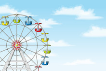 Illustration Of A Ferris Wheel In Front Of Blue Sky