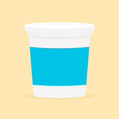 Wall Mural - Blank food plastic cup flat design vector isolated