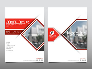 Wall Mural - red square flyer cover business brochure vector design, leaflet advertising abstract background, mod
