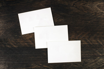 Wall Mural - Thick cardboard business cards, blank for copyspace