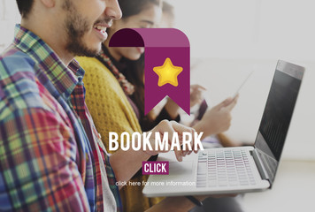 Poster - bookmark data favorite homepage web social concept