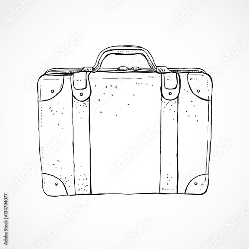 wallpapers How To Draw A Vintage Suitcase vintage luggage suitcase sketch
