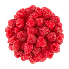 ripe raspberry isolated on white background