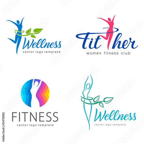Fitness And Wellness Vector Logo Design Buy This Stock Vector