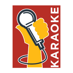 Canvas Print - Karaoke club and bar vector label or logotype design