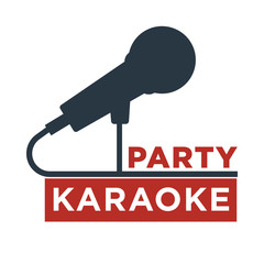 Poster - Karaoke club and bar vector label or logotype design