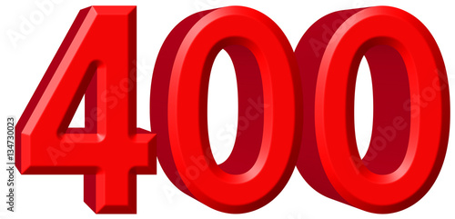 Numeral 400 four hundred isolated on white background 3d rend Stock Numeral 400 four hundred isolated on white background 3d rend Stock