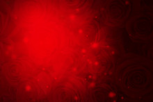 Vibrant Red Valentines Day Background With Roses And Sparkles