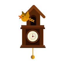 Cuckoo Watch Time Isolated Icon Vector Illustration Design