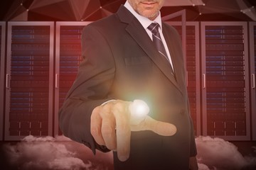 Wall Mural - composite image of businessman pointing